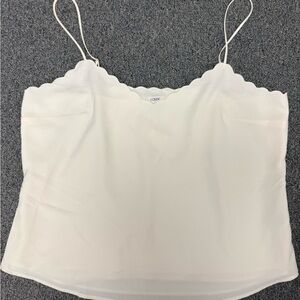 NWT J. Crew Women's Cream Scalloped Cami Top